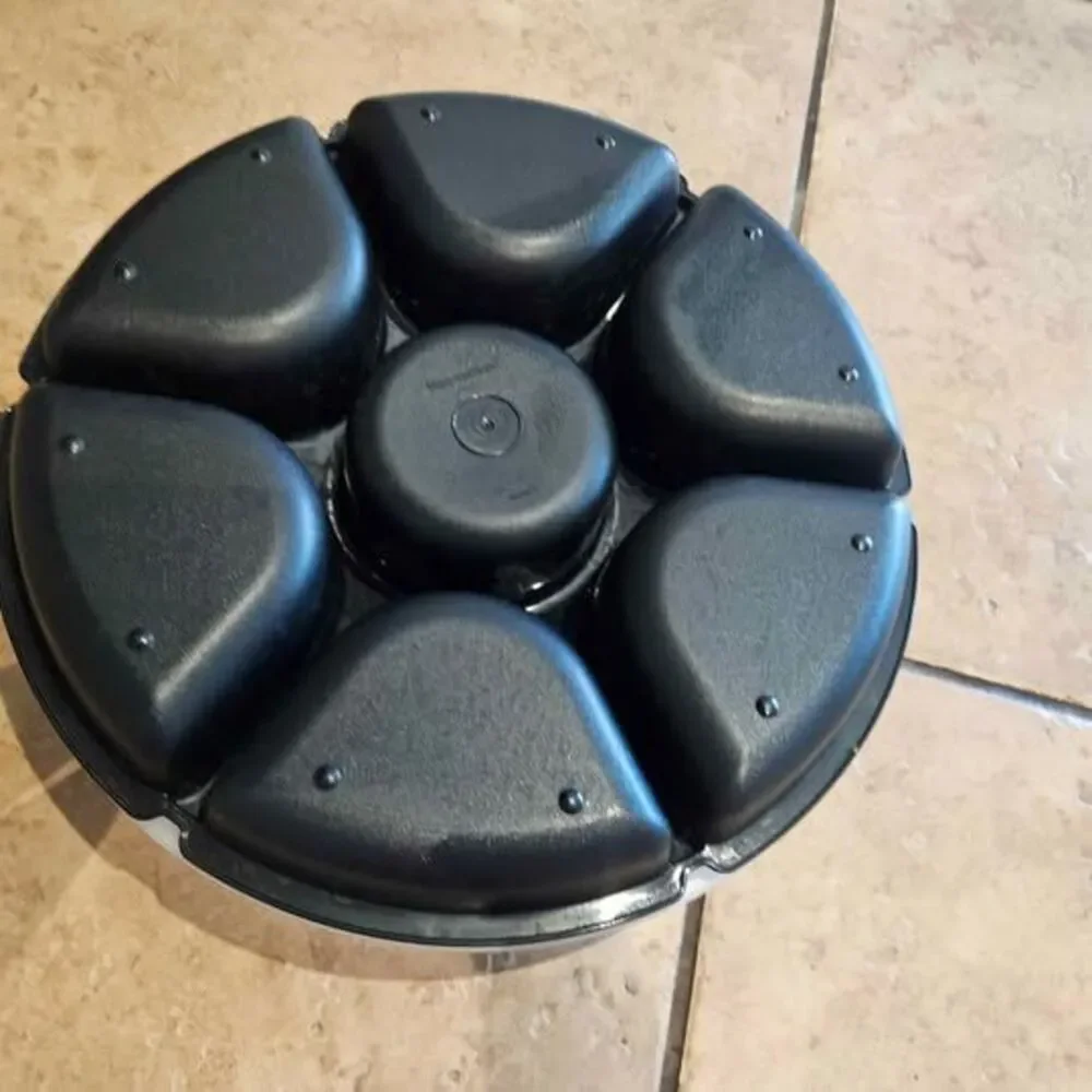 Tupperware Black and Clear Divided Serving Platter with Lid & Dip Cup
